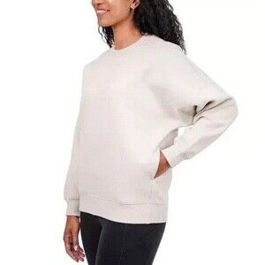 NWT Tuff Athletics Sweatshirt Fleece Crew Neck Pullover Cream Medium